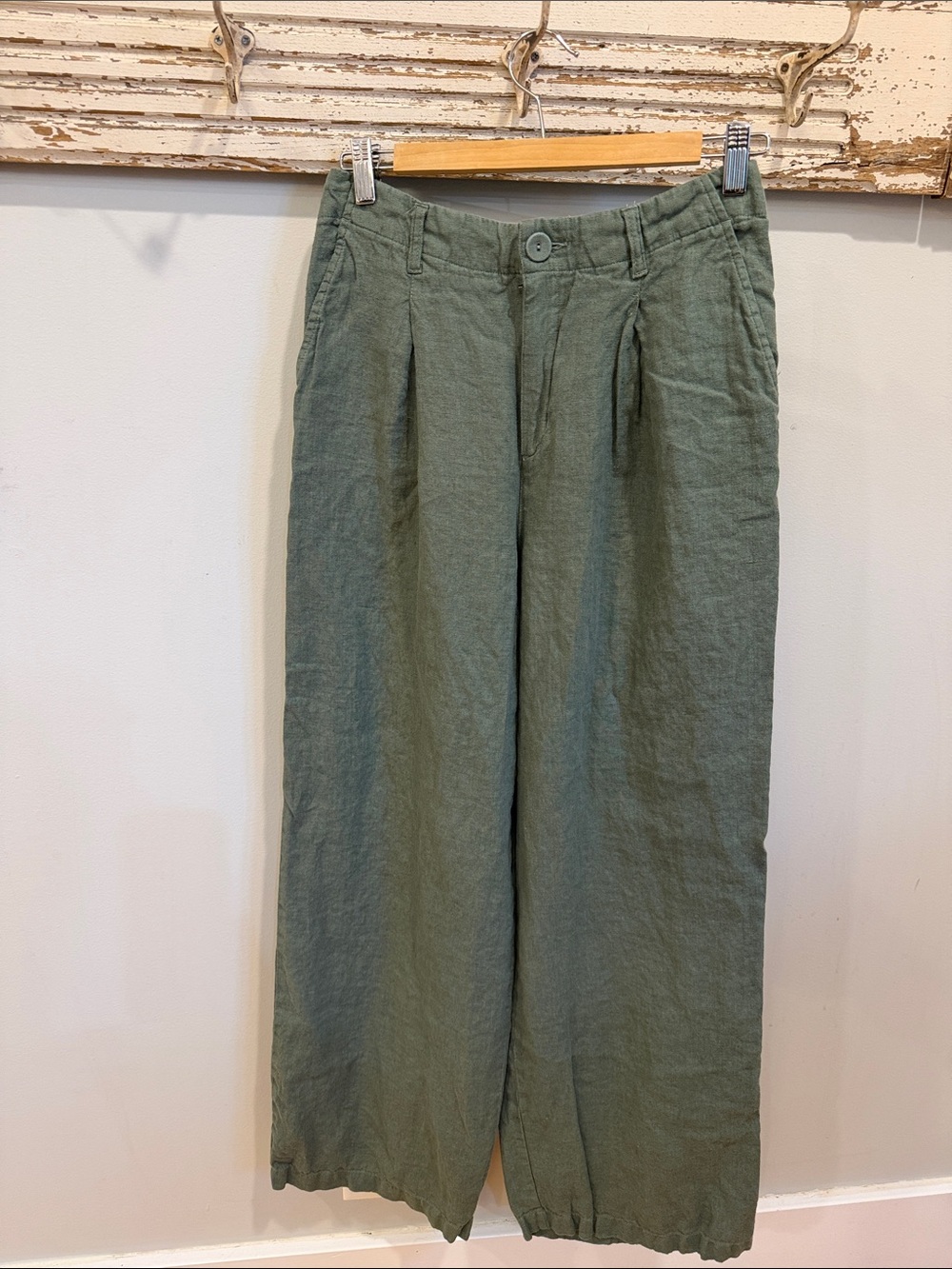 Garnet Hill Linen European Flax Wide Leg Pants Size 6 Lagenlook